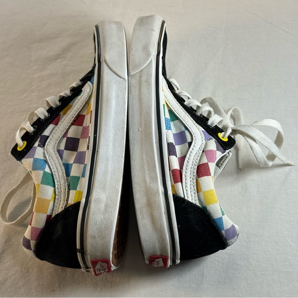 Vans Old Skool Rainbow Checkerboard Sneakers Multi/Black Women’s 6 Skate Y2K - Picture 9 of 13